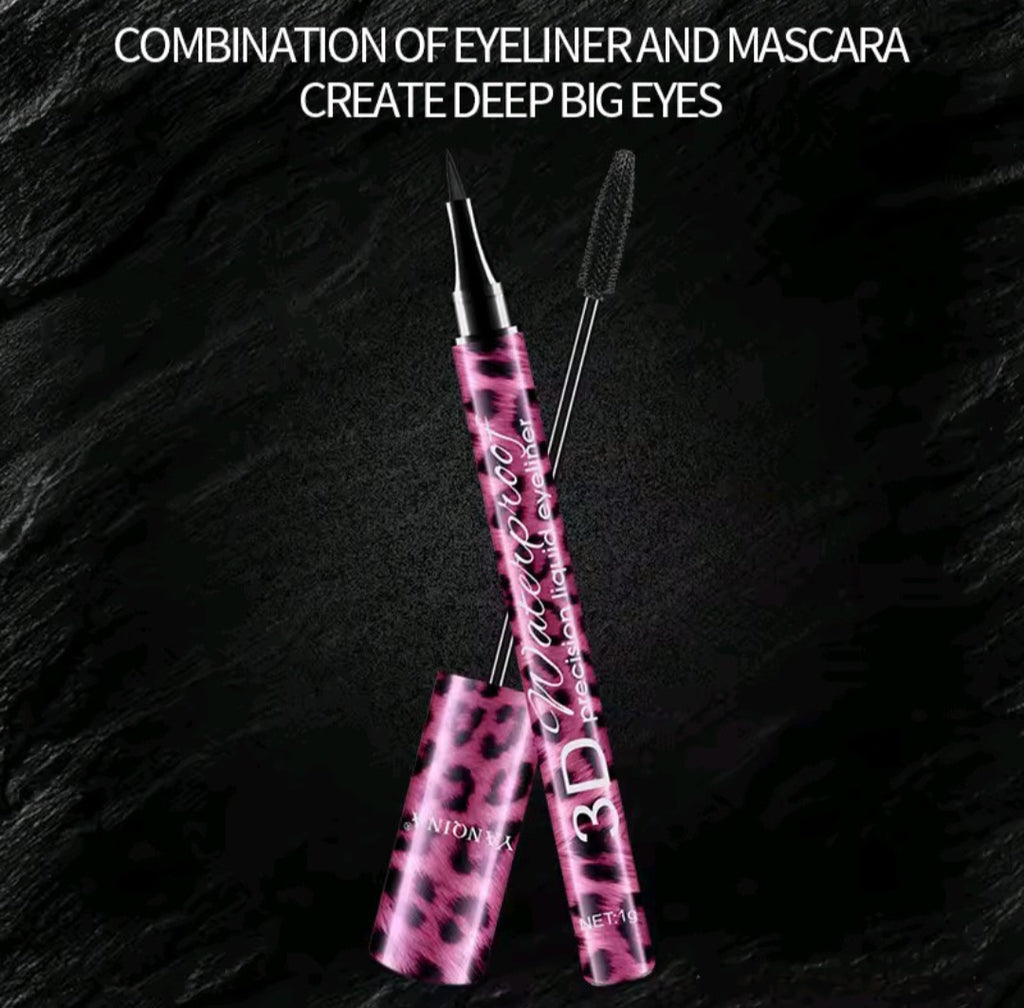 Kit mascara plus eye-liner imprimé léopard